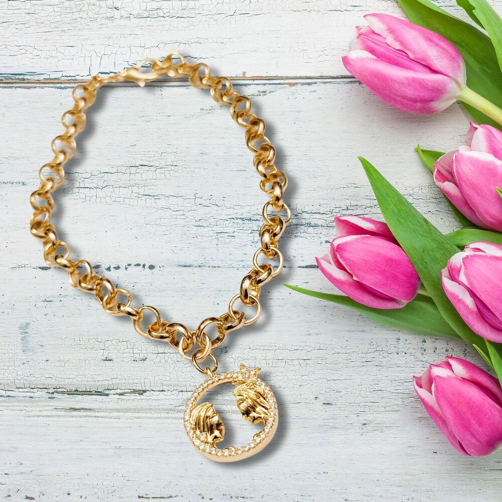 Gemini Zodiac Sign Charm Bracelet
